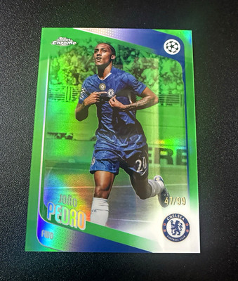 2025-26 Topps Chrome UCC Joao Pedro GREEN REFRACTOR /99 #184 Chelsea SP