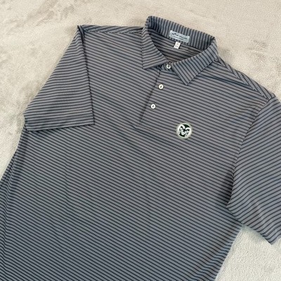 Peter Millar Crown Crafted x Colorado State Golf Polo Shirt Men Large Grey NWOT