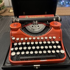 Antique  1920’s Underwood 4 Bank Portable Typewriter with Case  thumbnail