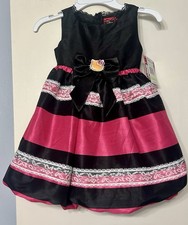Girls 2010 Sanrio Hello Kitty Party Dress Size 4 Pink  Black New with Tags PRFD