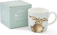 Royal Worcester x Wrendale Designs 'Hare Brained' Large Coffee Mug - Fine Bone 