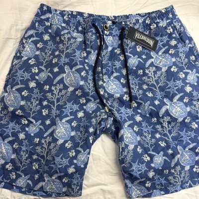 NWT 100% Authentic Vilebrequin Levant Turtle Men Shorts size 38
