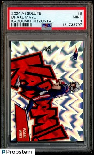 2024 Panini Absolute KABOOM! #8 Drake Maye Patriots RC Rookie SSP CASE HIT PSA 9