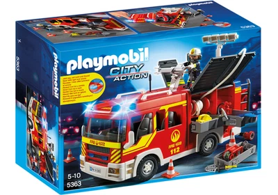 PLAYMOBIL 5363 Feuerwehr FEUERWEHRWAGEN mit Licht und Sound Fire Engine SELTEN - Bild 1 von 4