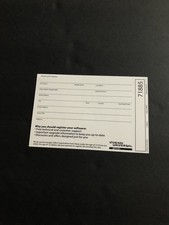 Vivendi Games Registration card Insert Only