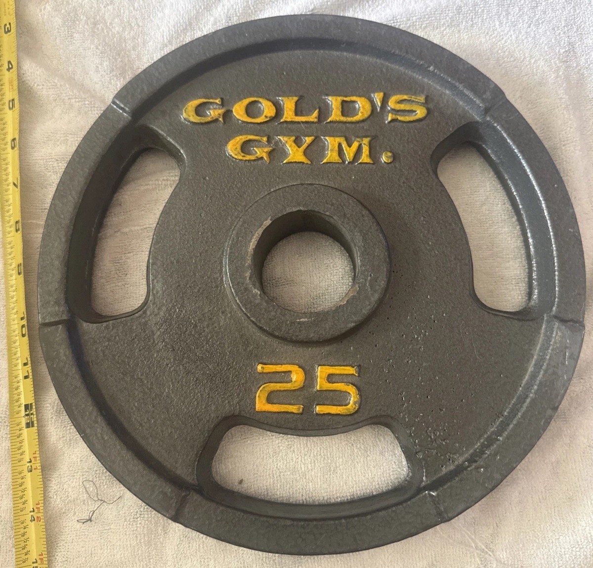 1) Gold's Gym Single 25 Pound Steel Iron Olympic Grip Weight Plate