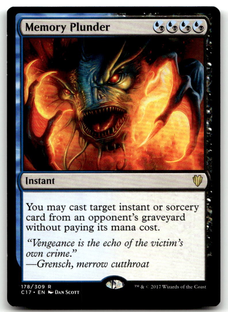 Memory Plunder #178 (LP) Commander 2017 C17 Magic MTG