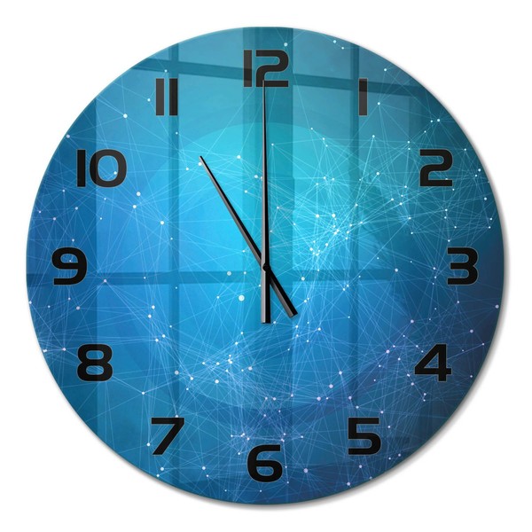 Moderne Runde Wanduhr Aus GehäRtetem Glas Sternbild Schwarze Zeiger Fi60 Cm-image