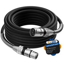 XLR to XLR Cable 15 Feet, Premium XLR Microphone Cable, Heavy Duty 22AWG OFC ...