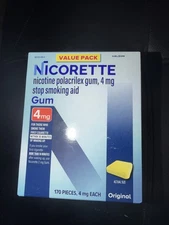 Nicorette Nicotine Gum 4MG Original Flavor 170ct EXP: 11/26