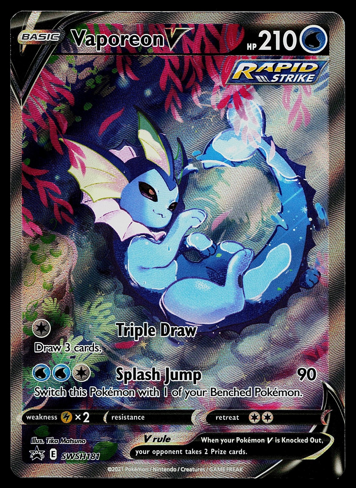 Pokemon Card - Vaporeon V Black Star Promo SWSH181 Holo