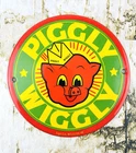 VINTAGE PIGGLY WIGGLY GASOLINE SUPERMARKET GAS OIL PUMP STATION PORCELAIN SIGN