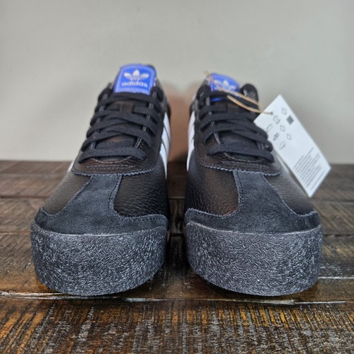 Adidas Samoa Mens Size 10.5 Leather Shoes Sneaker Athletic 019351 Black White - Picture 3 of 12