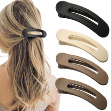 4 PCS Flat Claw Clips, Large Lay Flat Hair Clips for Women Girls, Strong Hold...