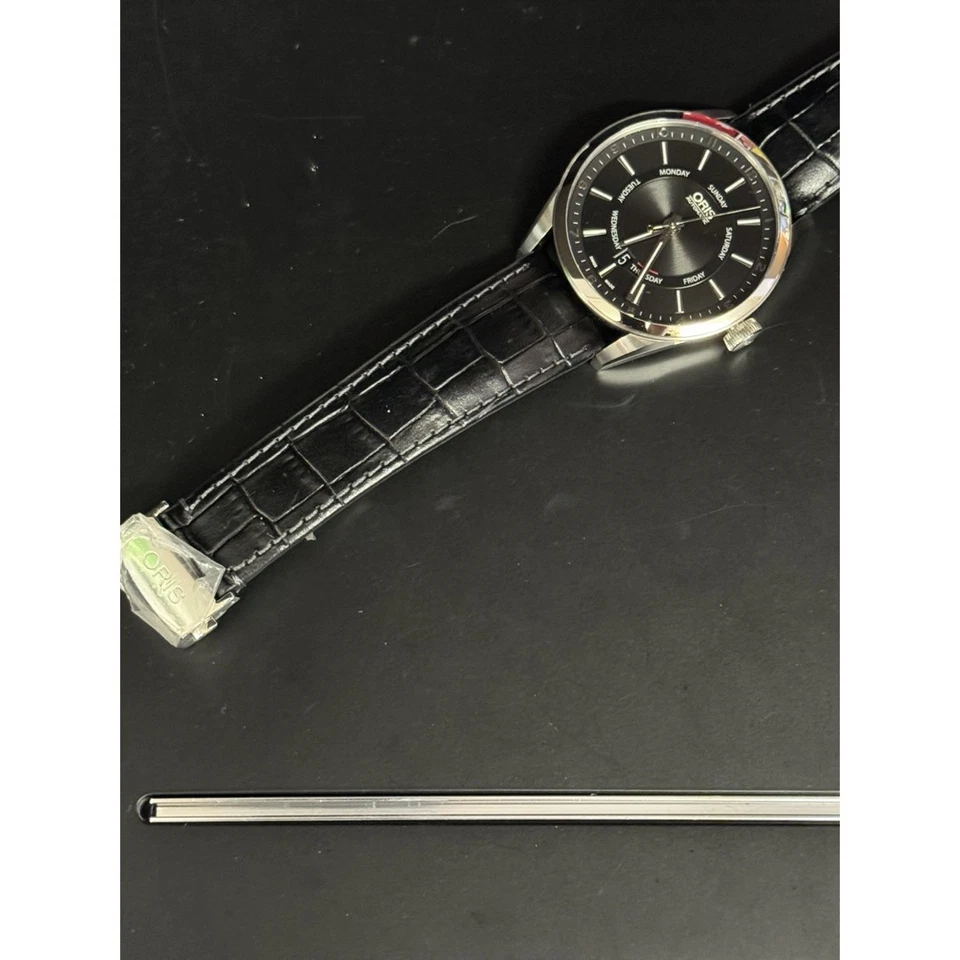 Oris Artix 01 755 7691 4054 Automatic Watch Sapphire Back Leather Belt Working - image 2 of 4