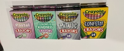 Crayola Crayons Specialty Lot Confetti, Pastel, Metallic & Colors of Kindness