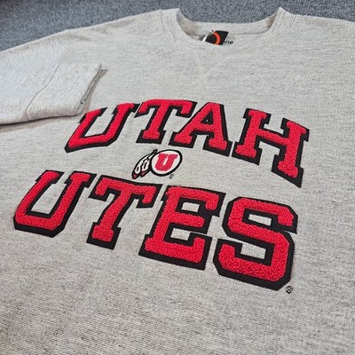 Image One Utah Utes Mens Medium Grey Heather Malt Crewneck Sweatshirt IO3285 NEW