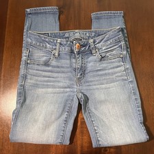 American Eagle Women  s 0 Regular Jegging Ankle Jeans Light Wash Super Stretch