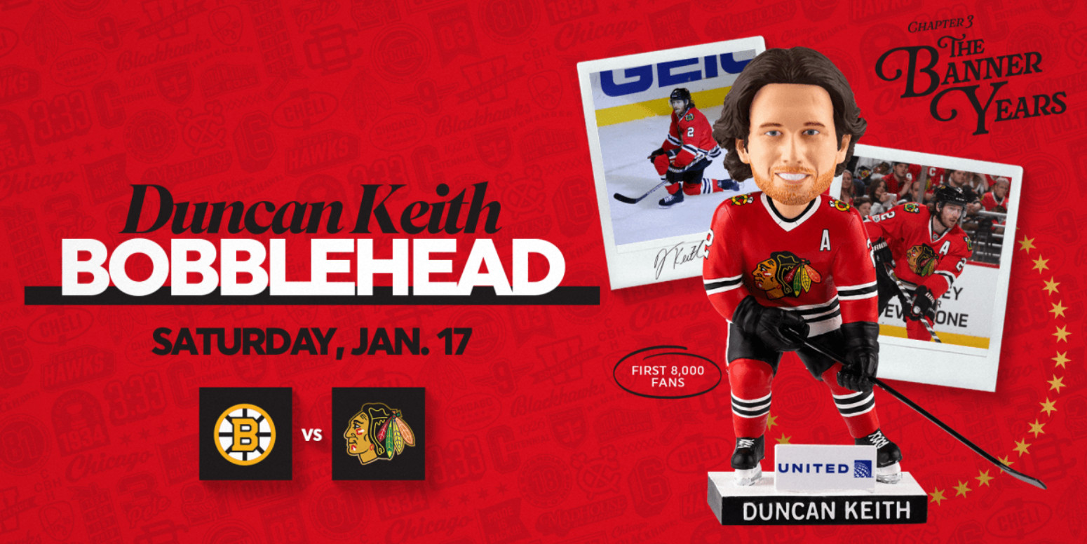 Duncan Keith Bobblehead Chicago Blackhawks Giveaway 1/17/25 SGA New Presale