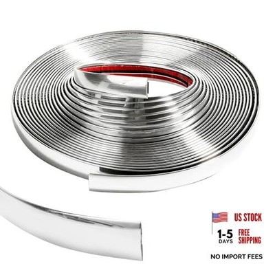 50Ft Automotive Chrome Trim Molding, Chrome Tape, 1/2'' Universal Bumper Window 