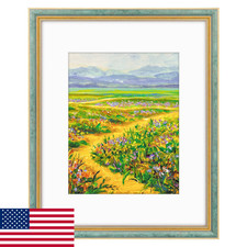 Golden State Art 16x20 Ornate Picture Frame w/ White Mat for 11x14 Photo Blue/Go