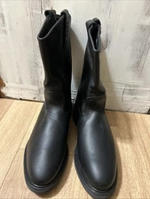 Red Wing Pecos Boots Size 9.5 Black Slip On Leather 1125 Western Work USA Made