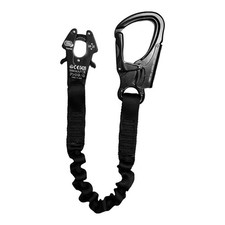 Fusion Tactical 4ft Elastic Bungee Lanyard with Kong Shackle Snap Hook, Black