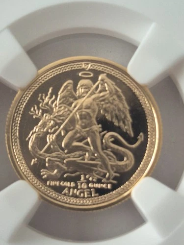 1984 Isle of Man Angel1 NGC PF 70 ULTRA CAMEO 1/10oz Fine Gold