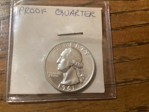 1961 Proof Washington Quarter 90%  Mirrored Surfaces