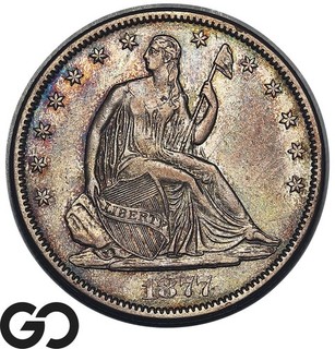 1877 CC Seated Liberty Half Dollar Key Carson City Date Rare Choice AU