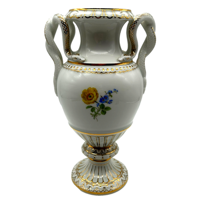 Antique German Meissen Dresden Porcelain Schlangenvase Snake
