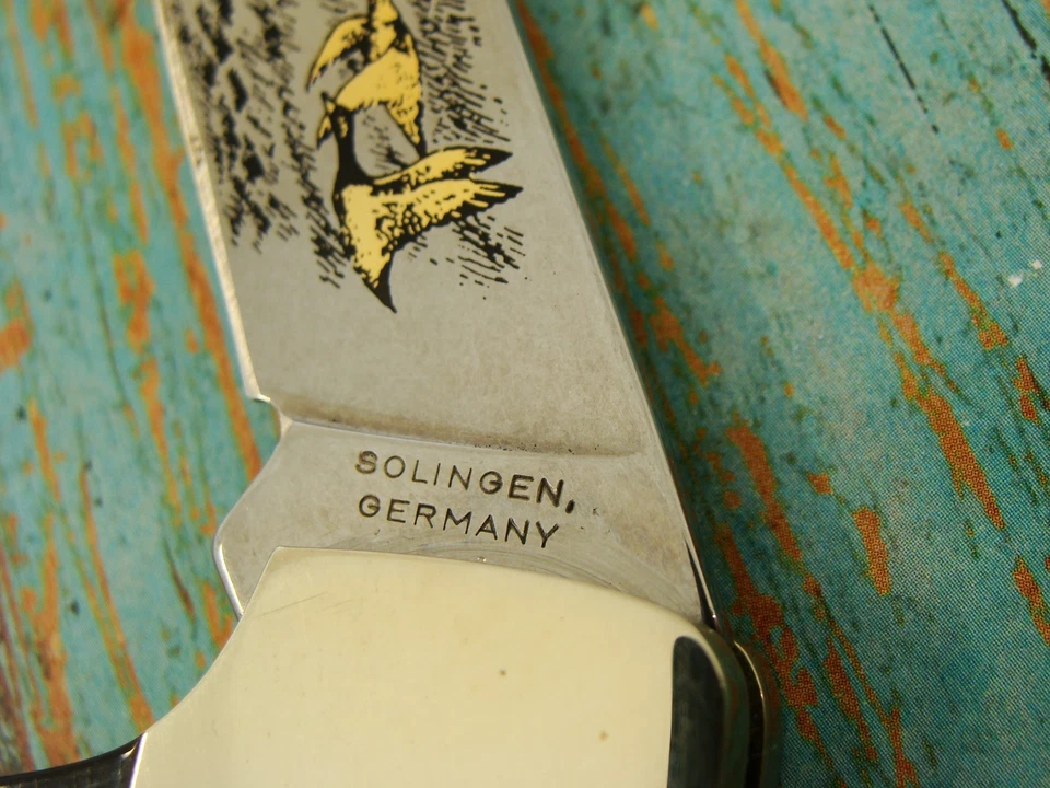 VINTAGE FRANKLIN MINT BOKER GERMANY SPORTSMAN DUCK LOCKBACK KNIFE HUNTING KNIVES - Image 3 of 4