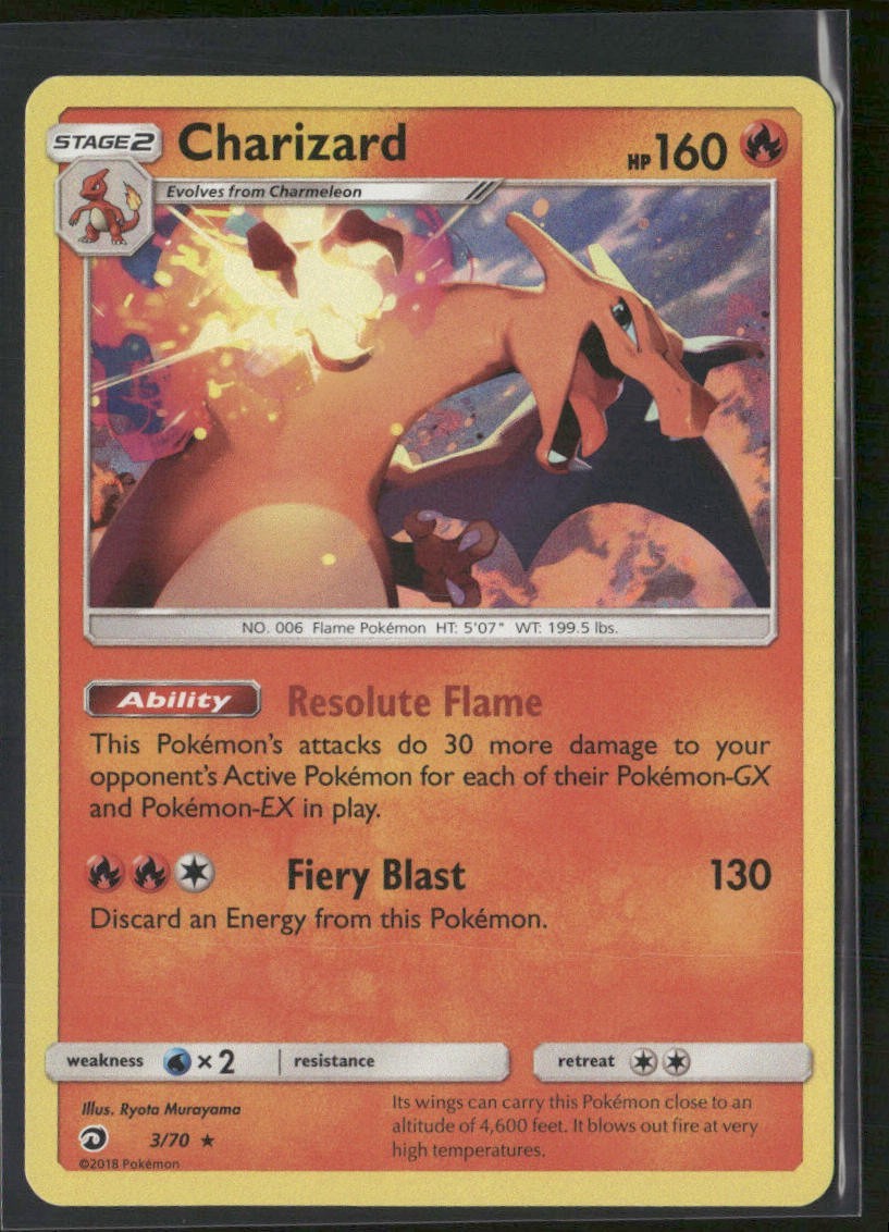 Charizard 3/70 Holo - Pokemon TCG Dragon Majesty 2018 NM