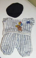 BASEBALL UNIFORM & HAT Doll Beanbag Bear Clothing 