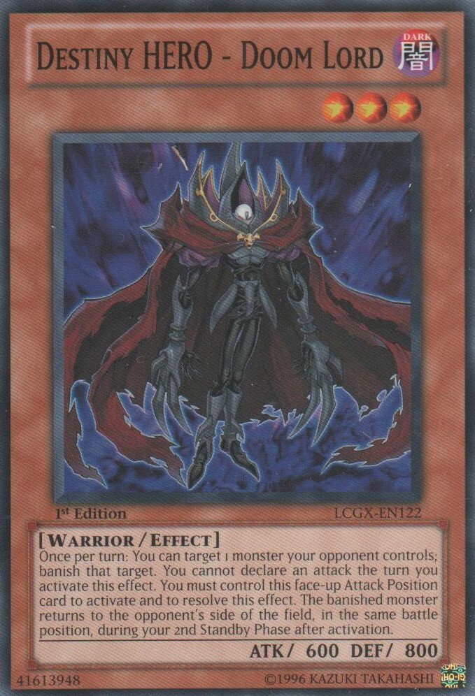 Destiny HERO - Doom Lord - LCGX-EN122 - Common - 1st Edition x1 - Lightly Played