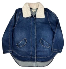 Jolt Denim Jacket w Removable Sherpa Collar  Women's Size XL  Chore Coat Utility
