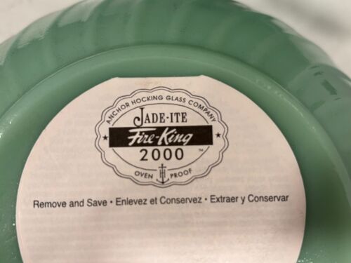 Vintage NOS Anchor Hocking Fire King Jadeite Swirl Nesting ciotola di miscelazione set 2000 - Foto 4 di 11