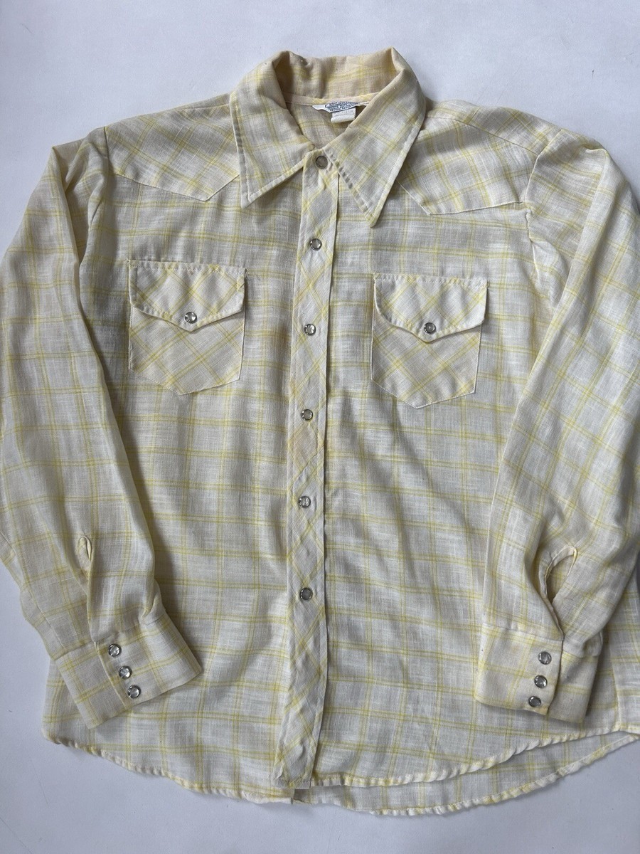 Vintage 60s 70s Val Mark Long Lapel Button Up Shirt Fits