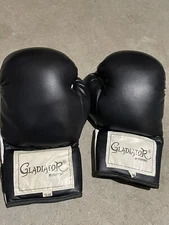 12 Oz Pro Force Boxing Gloves (White/Black) Gladiator Boxing Gloves