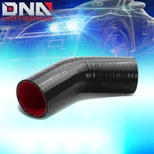 3" 3-PLY REINFORCED 45-DEGREE ELBOW INTAKE PIPING SILICONE COUPLER HOSE BLACK