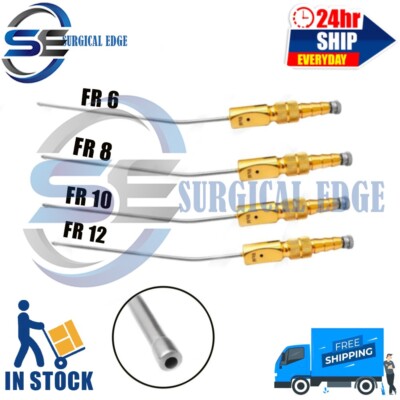 Frazier Suction Tube With Atraumatic Tip FR6, FR8, FR10, FR12 Instruments Set