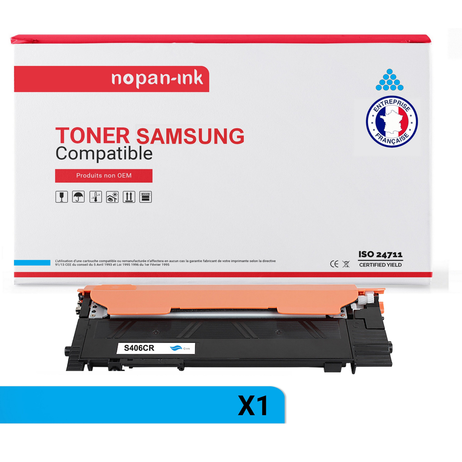 Toner Samsung CLT-C406S cyan Nopan-Ink pour résoudre les problèmes de décoloration