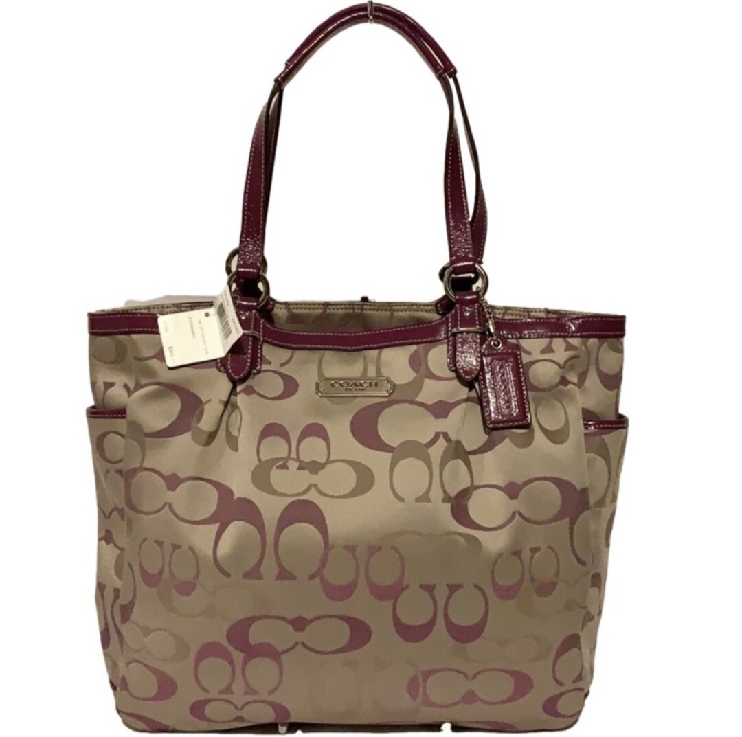 Coach Purse Gallery F20442 Tote Optic Signature C Khaki Leather