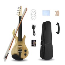 New Electric violin kit 4/4 soild wood 5string case rosin bow cable professional