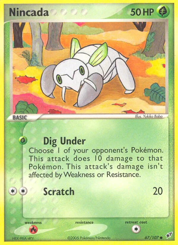 Nincada 67/107 ex Deoxys  Pokemon Card - NM