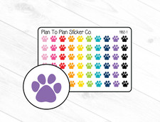 1182-1 Dog Paw Print Planner Stickers.