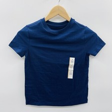 Cat Jack Youth Boys Small 6/7 Solid Short Sleeve T-Shirt in Navy Blue 1227