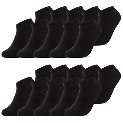 10 bis 100 Paar Sneaker Socken Baumwolle Damen & Herren Schwarz Weiß Grau