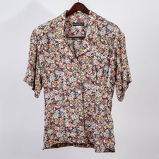 Vtg Baldanza Women's 12 Floral 2-Piece Top Swing Skirt Flowers Button Up Floral