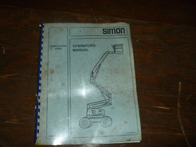 Simon AT40C Constructor Boom Aerial Lift Owner Operator Maintenance Manual xz